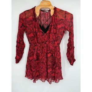 IRO Prime Ruffled‎ Printed Georgette Mini Dress Size 36/US 4